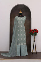 Anaita Sea Green Faux Georgette Suit With Embroidery & Sequence Work - Distacart