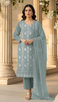 Anaita Sea Green Faux Georgette Suit With Embroidery & Sequence Work - Distacart
