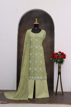 Anaita Green Faux Georgette Suit With Embroidery & Sequence Work - Distacart