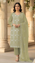 Anaita Green Faux Georgette Suit With Embroidery & Sequence Work - Distacart