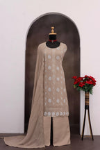 Anaita Chiku Faux Georgette Suit With Embroidery & Sequence Work - Distacart