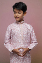 Raivat Ethnic Cotton Thread Work Kids Kurta Pajama In Pink Colour