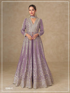 Anaita Lavender Chinon Stitched Anarkali Suits With Embroidery & Sequence Work - Distacart