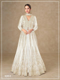 Anaita White Chinon Stitched Anarkali Suits With Embroidery & Sequence Work - Distacart