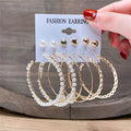 Gold-Plated Alloy Set Of 6 Designer Earrings - The Pari - Distacart