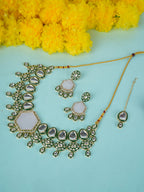 Divisha Alloy Gold-plated Green Meenakari Heavy Jewellery Set