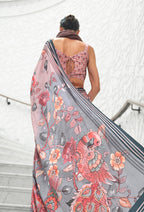 Monjolika Fashion Multi Colour Classic Digital Printed Crepe Silk Saree - Distacart