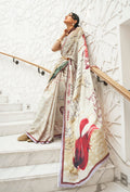 Monjolika Fashion Cream Colour Classic Digital Printed Crepe Silk Saree