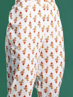 Indo Era Floral Printed Pure Cotton Kurta with Palazzos & Dupatta