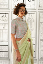 Monjolika Fashion Chiffon Weaving Light Green Designer Saree