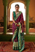 Monjolika Fashion Silk Burgundy Patola Print Classic Saree - Distacart