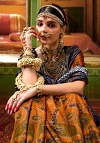 Monjolika Fashion Silk Patola Print Mustard Traditional Saree - Distacart