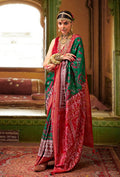 Monjolika Fashion Green Silk Patola Print Classic Saree - Distacart