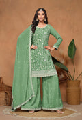 Monjolika Fashion Light-Green Color Embroidered Santoon Chinnon Salwar Suit - Distacart