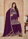 Monjolika Fashion Wine Color Embroidered Santoon Chinnon Salwar Suit - Distacart