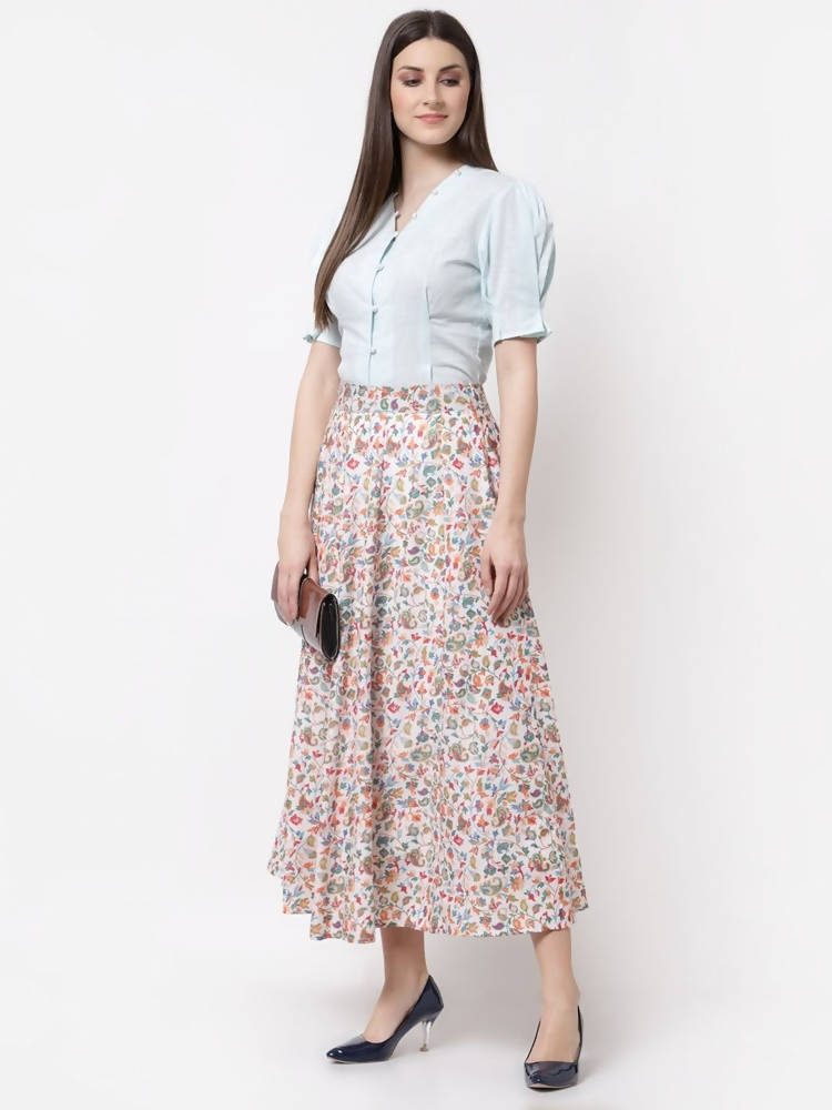 Myshka Multicolor Cotton blend Printed Skirt