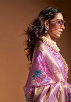 Monjolika Fashion Handloom Silk Weaving Trendy Saree In Lavender