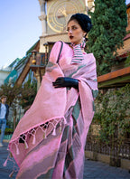 Monjolika Fashion Katan Silk Weaving Zari Pink Party Classic Saree - Distacart
