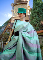 Monjolika Fashion Sea Green Katan Silk Weaving Zari Traditional Saree - Distacart