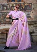 Monjolika Fashion Katan Silk Weaving Zari Trendy Saree In Mauve - Distacart