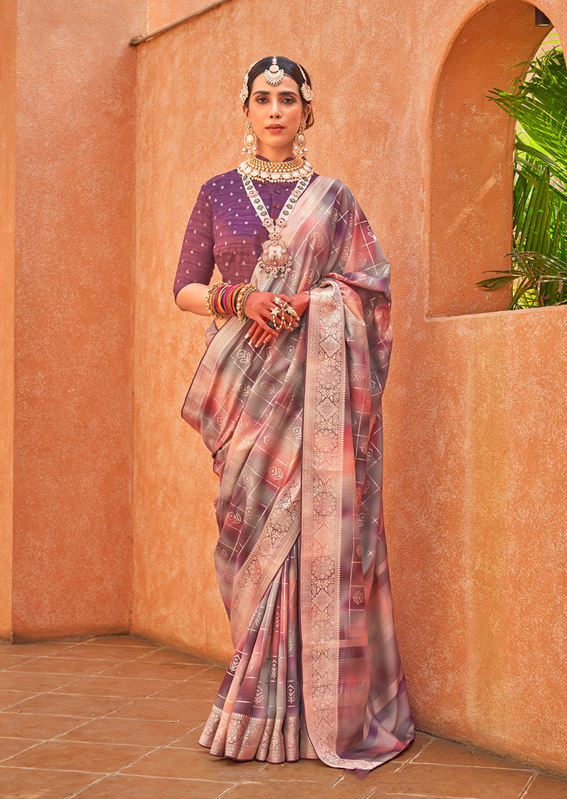 Monjolika Fashion Silk Multi Colour Foil Print Designer Saree - Distacart