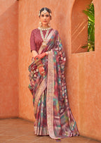 Monjolika Fashion Silk Multi Colour Foil Print Classic Saree - Distacart