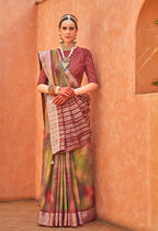 Monjolika Fashion Silk Foil Print Multi Colour Contemporary Saree - Distacart