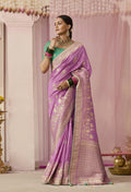 Monjolika Fashion Viscose Mauve Weaving Floral Printed Designer Saree - Distacart