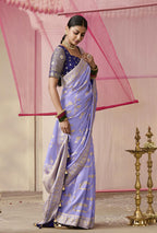 Monjolika Fashion Viscose Weaving Floral Printed Lavender Traditional Saree - Distacart