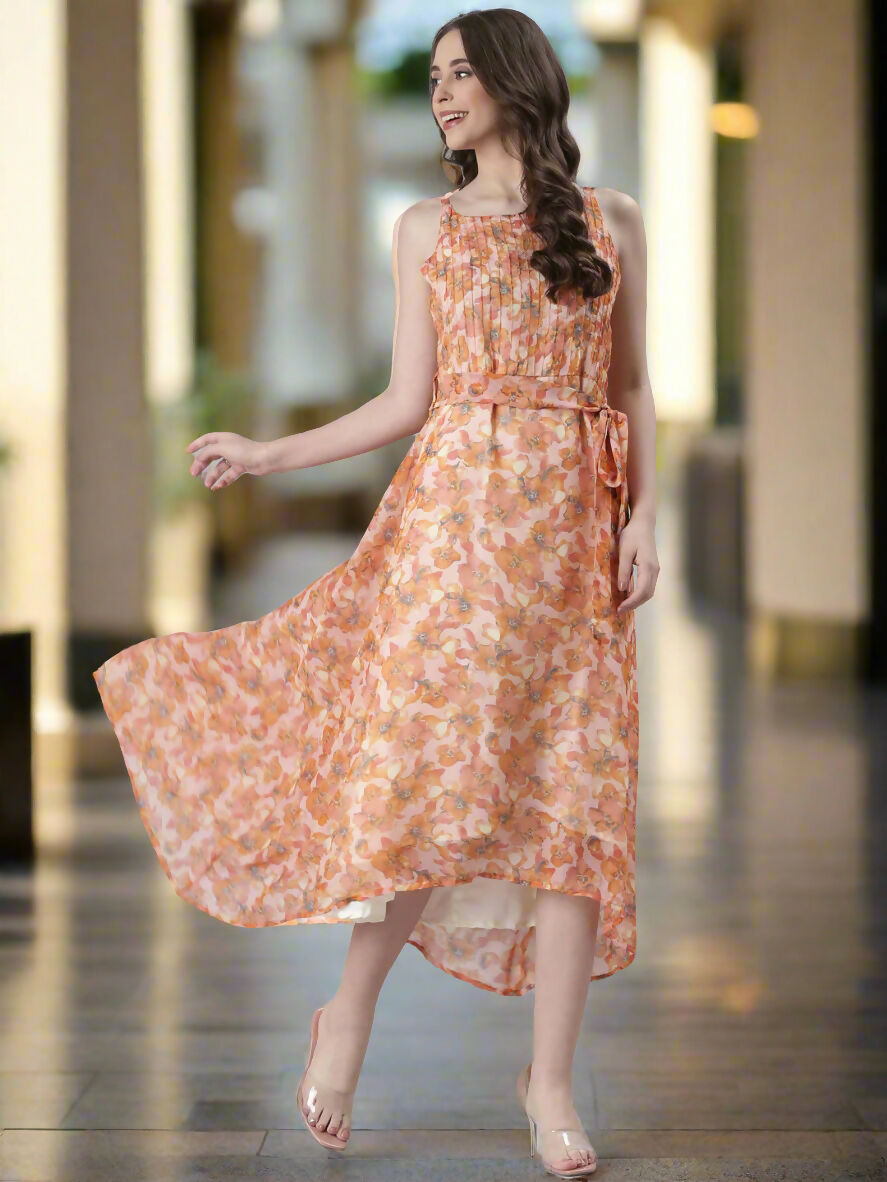 Souchii Floral Print Tiered Dress – Flowy Fit & Flare