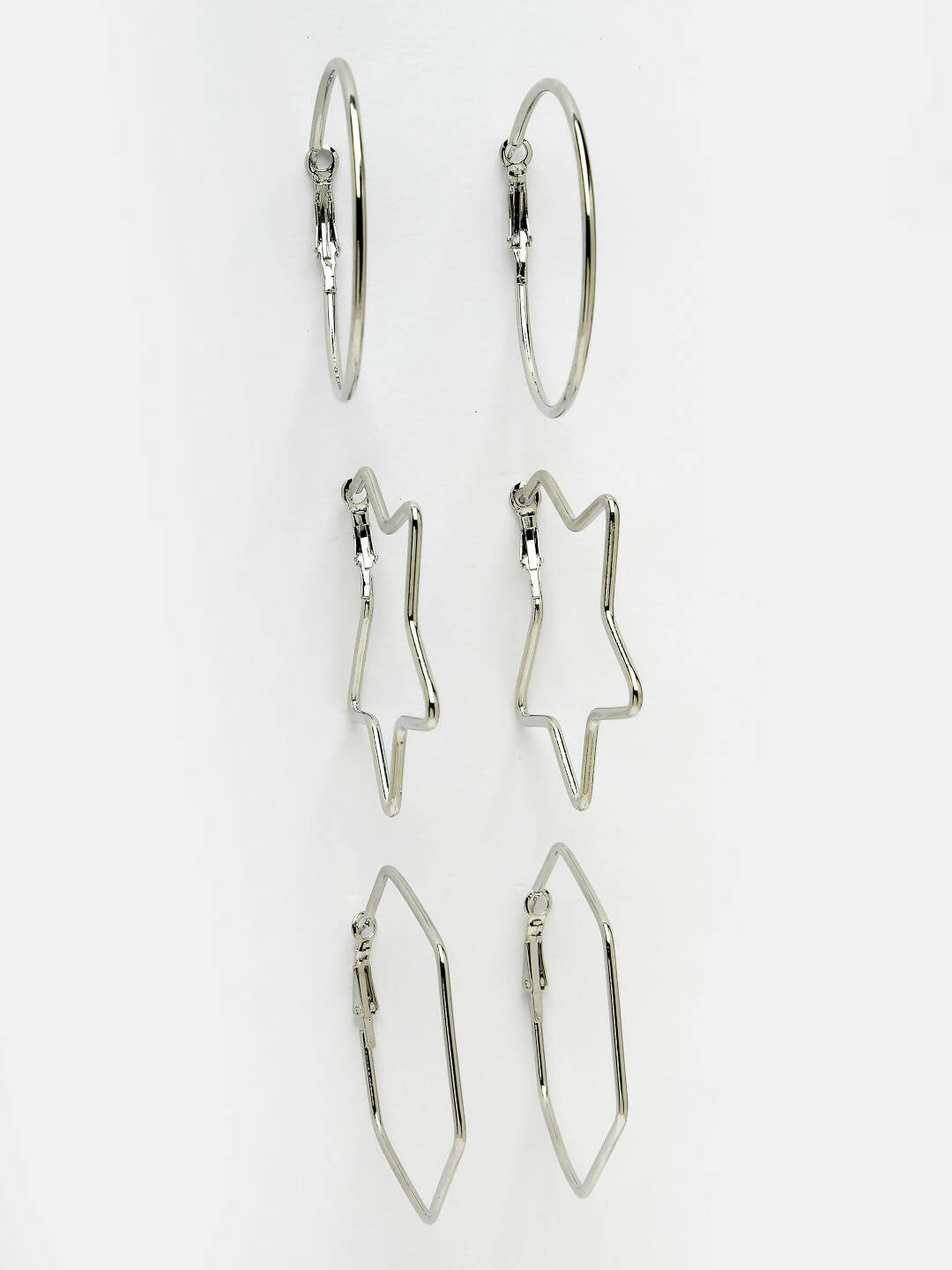 NVR Women Gold-Toned Geometric Hoop Earrings - Distacart