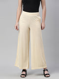 Souchii Beige Knitted Palazzos - Distacart