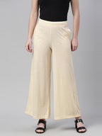 Souchii Beige Knitted Palazzos - Distacart