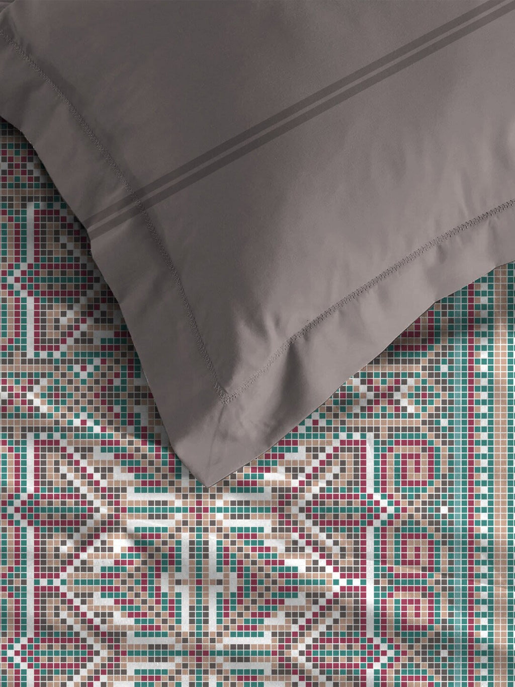 MYTRIDENT Dusk and Dawn Brown Printed Pure Cotton 144 TC Queen Bedsheet Pillow Covers - Distacart
