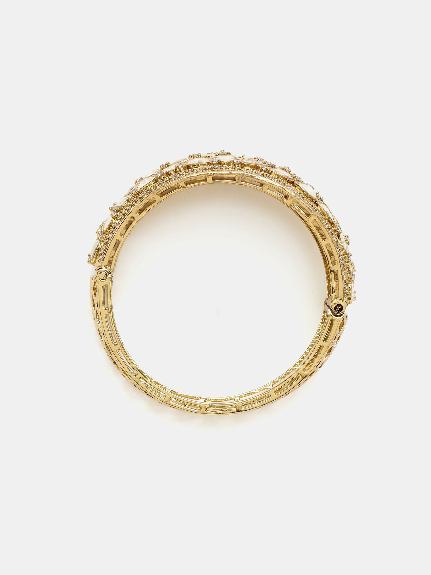 Ruby Raang 22k Gold Polished Kundan Bracelet - Distacart