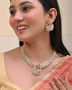 VOJ South Indian Traditional Peacock Shaped Copper Jewellery Set