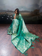Shree Shyam Fashion Rama Silk Blend Saree - Distacart