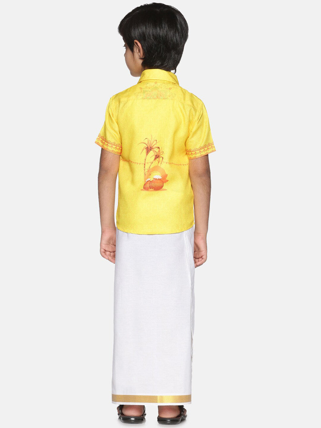 Sethukrishna Boys Yellow Printed Shirt