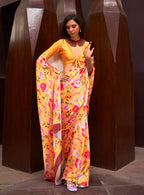 Monjolika Fashion Crepe Satin Digital Print Yellow Trendy Saree - Distacart