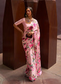 Monjolika Fashion Crepe Satin Digital Print Contemporary Saree In Light Pink Colour - Distacart