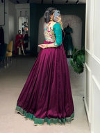 Lorenvalley Fashion Wine Vichitra Silk Zari Weaving Work With Lace Touch Up Gown