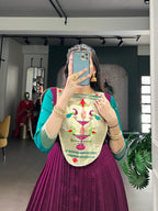 Lorenvalley Fashion Wine Vichitra Silk Zari Weaving Work With Lace Touch Up Gown