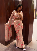 Monjolika Fashion Crepe Satin Digital Print Beige Trendy Saree - Distacart