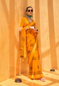 Monjolika Fashion Yellow Printed Georgette Contemporary Saree - Distacart