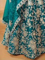 Monjolika Fashion Embroidered Art Silk Trendy Lehenga Choli In Turquoise