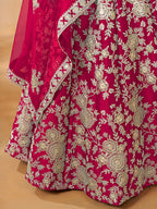 Monjolika Fashion Art Silk Embroidered Rani Pink Trendy Lehenga Choli