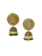 Gold-Plated Alloy Designer Brass Jhumki Earrings - The Pari - Distacart