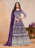 Monjolika Fashion Purple Color Embroidered Santoon Net Salwar Suit - Distacart