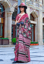 Monjolika Fashion Printed Satin Multi Colour Classic Saree - Distacart
