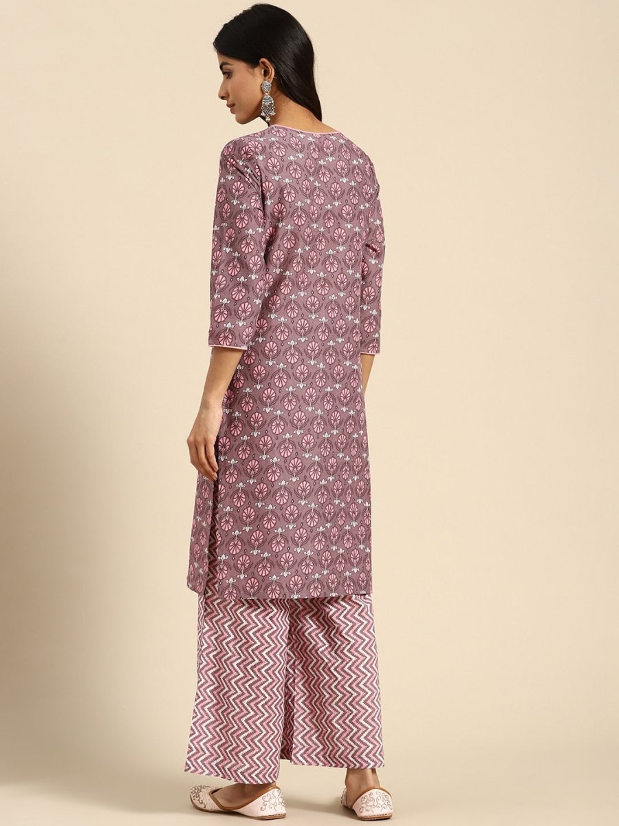 All About You Ethnic Motifs Printed Kurta with Palazzos